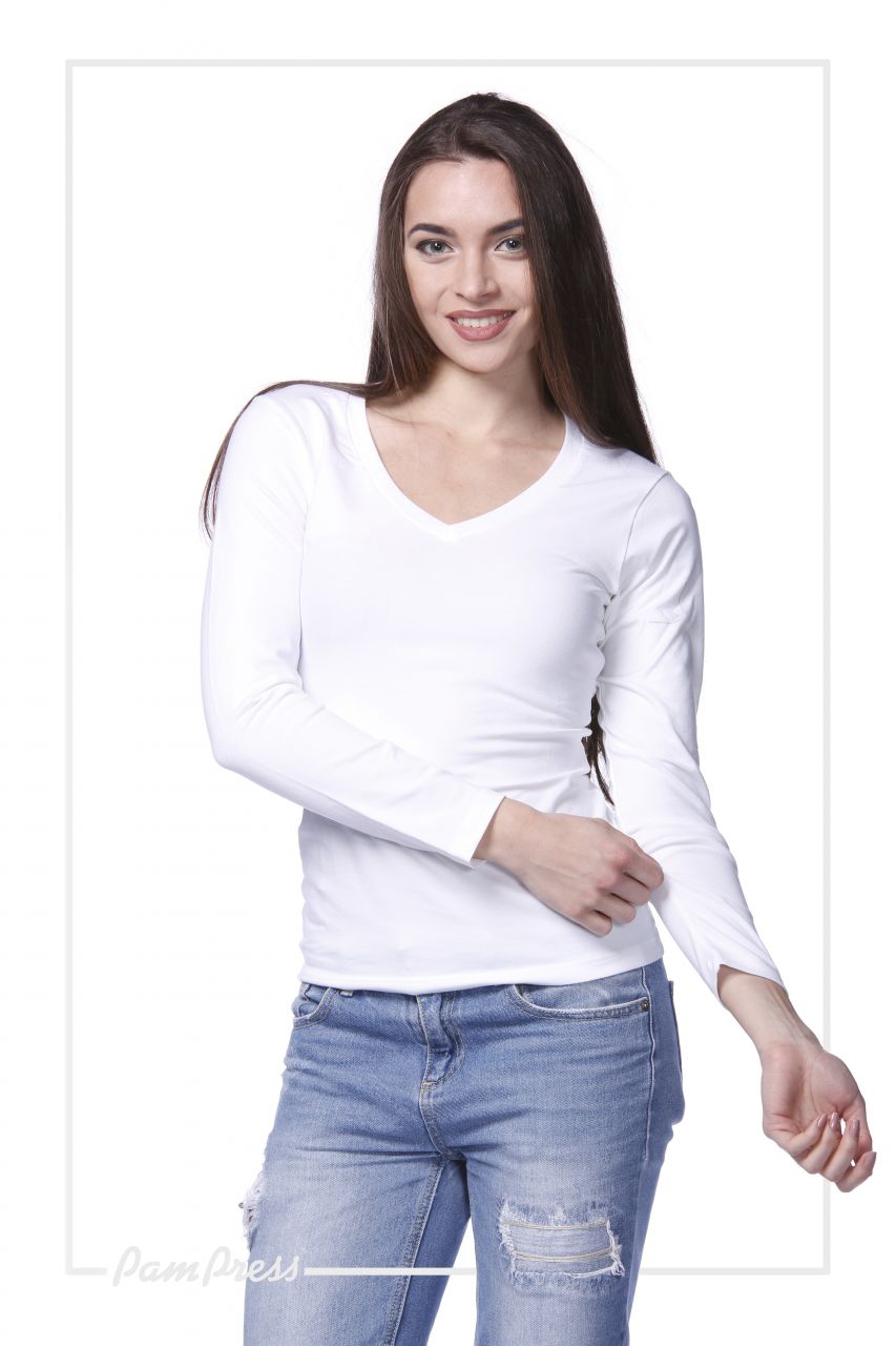Női hosszú ujjú póló (Fehér) /HPPAM00212/