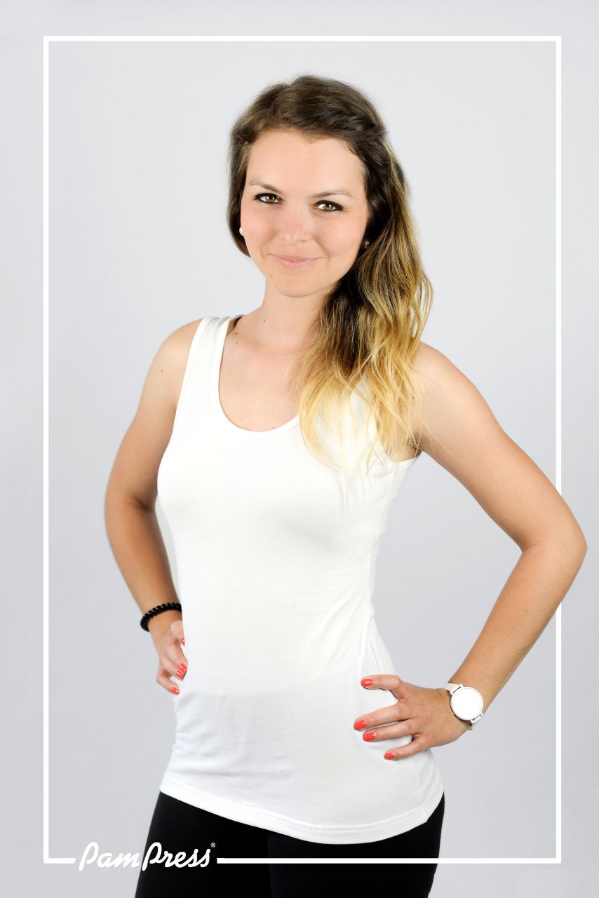 Női elasztikus trikó (fehér) /ATPAM50212/