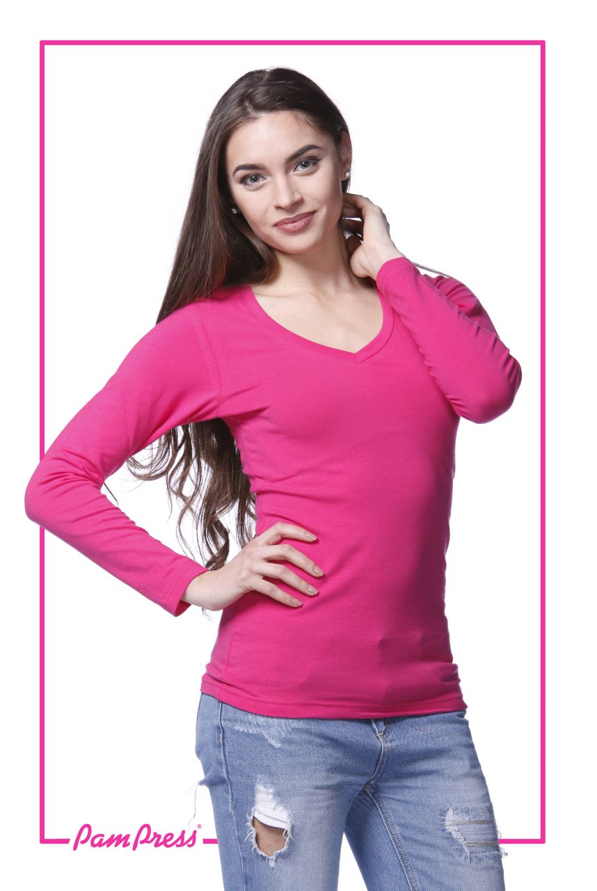 Női hosszú ujjú póló (Pink) /HPPAM00242/